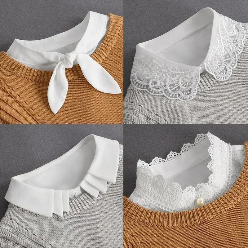 Lace Detachable Fake Collar Blouse Insert for Women