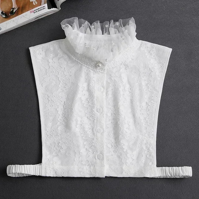 031-02 Color Lace Detachable Fake Collar Blouse Insert for Women