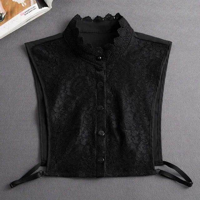 003-01 Color Lace Detachable Fake Collar Blouse Insert for Women