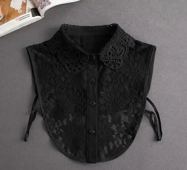 011-01 Color Lace Detachable Fake Collar Blouse Insert for Women
