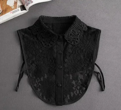 011-01 Color Lace Detachable Fake Collar Blouse Insert for Women