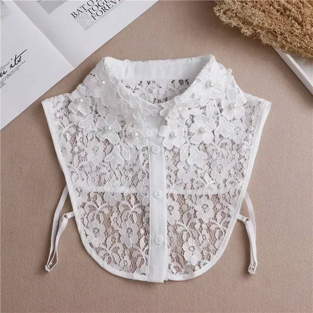 281-05 Color Lace Detachable Fake Collar Blouse Insert for Women
