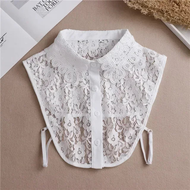 281-03 Color Lace Detachable Fake Collar Blouse Insert for Women