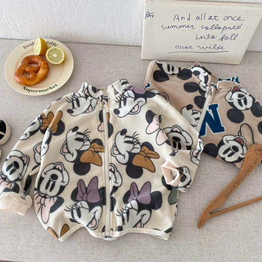 Cartoon Corduroy Kids Jacket – Lightweight Zip Outerwear