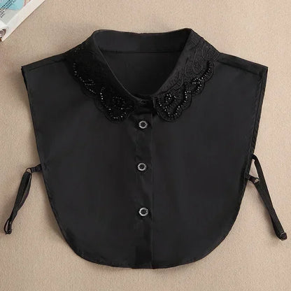004-01 Color Lace Detachable Fake Collar Blouse Insert for Women