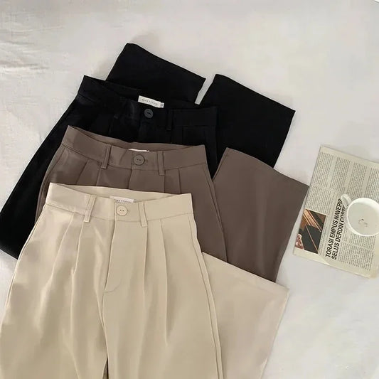 High Waist Wide Leg Office Pants For Women