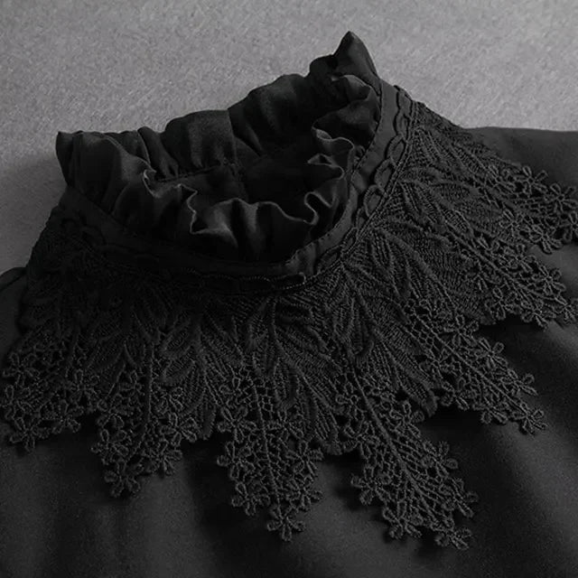 014-02 Color Lace Detachable Fake Collar Blouse Insert for Women