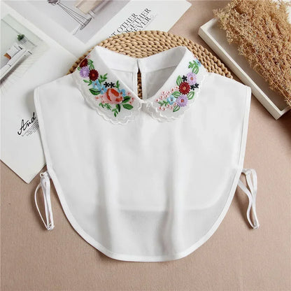013-02 Color Lace Detachable Fake Collar Blouse Insert for Women