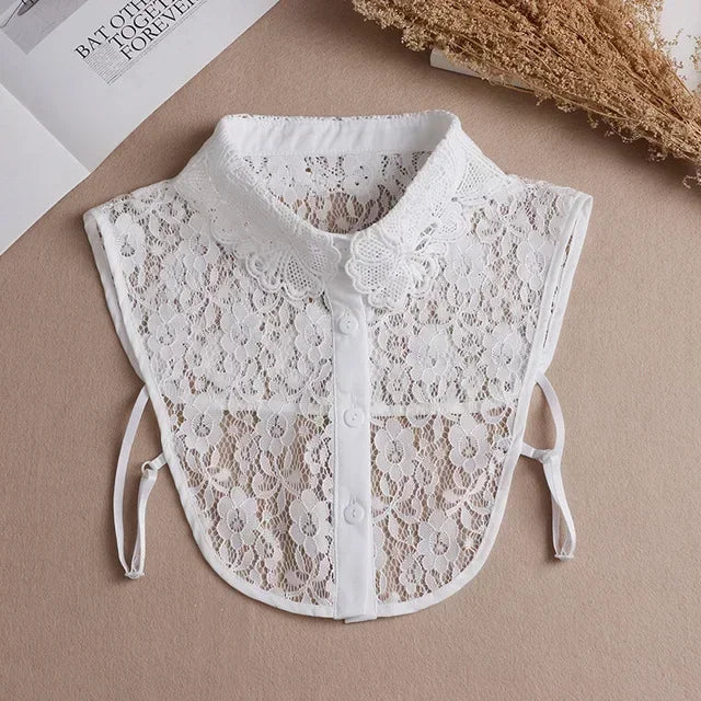 281-06 Color Lace Detachable Fake Collar Blouse Insert for Women