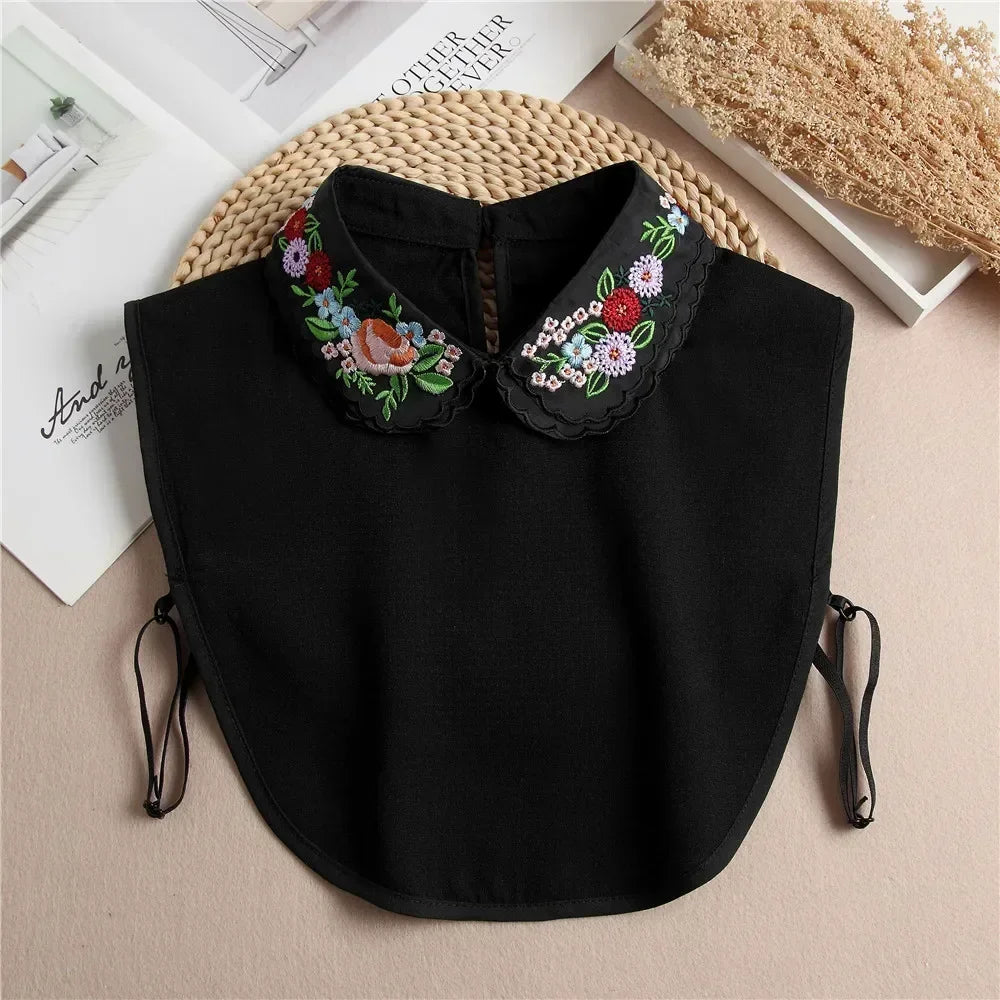 013-01 Color Lace Detachable Fake Collar Blouse Insert for Women