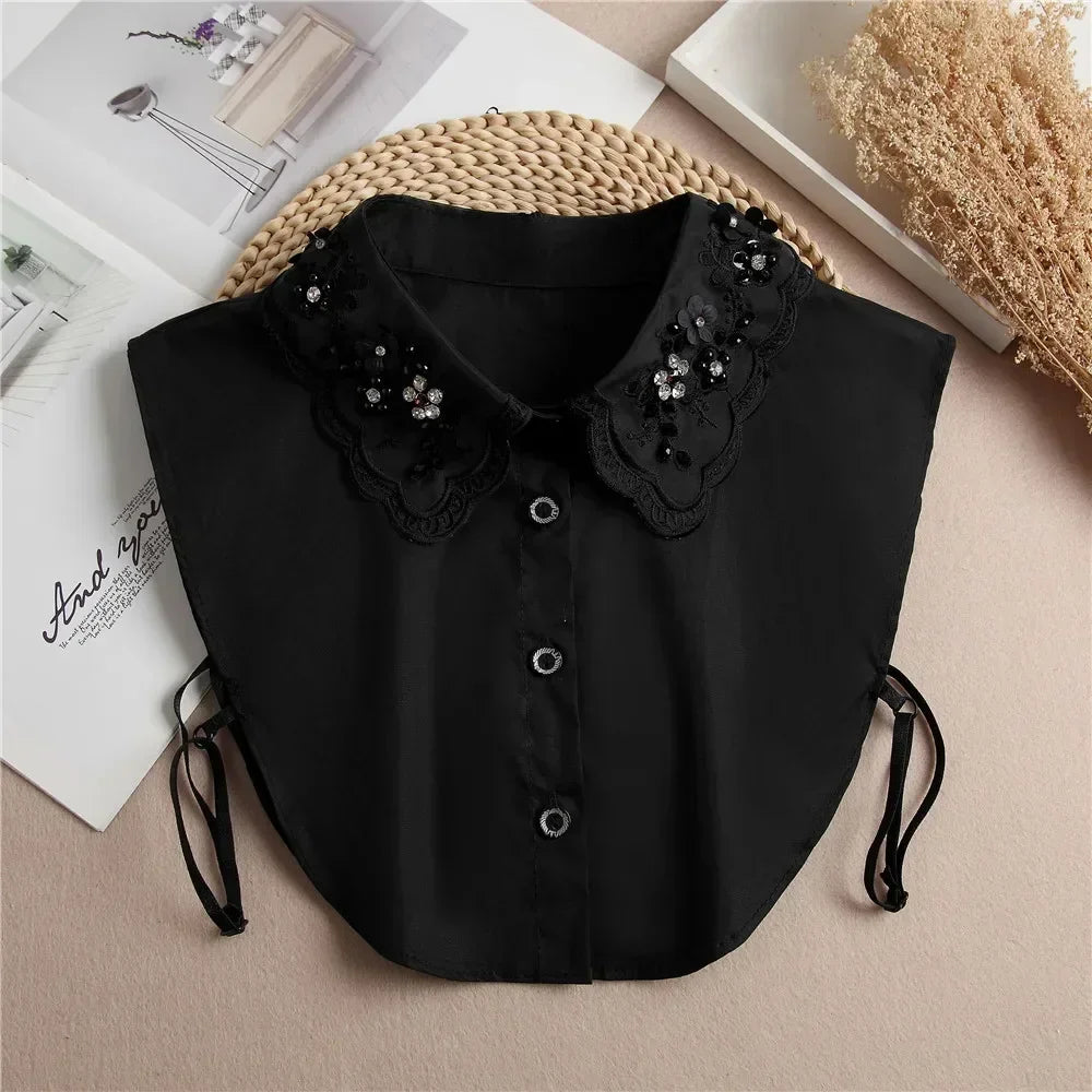 026-01 Color Lace Detachable Fake Collar Blouse Insert for Women